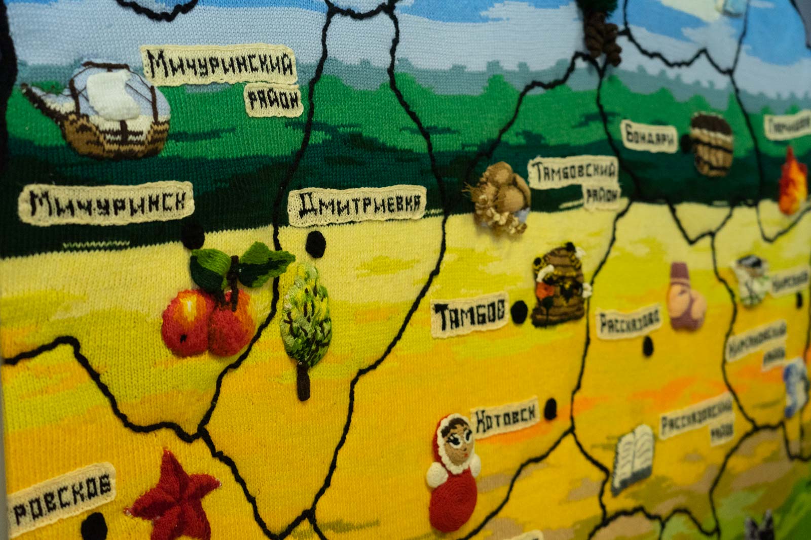 В Державинском презентовали вязаную карту Тамбовской области   фото анонса
